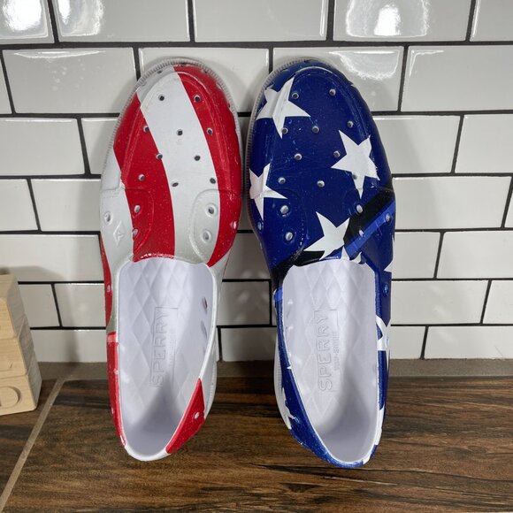 Sperry Authentic Original Float Boat Shoe Mens Size 10 Stars And Stripes USA - Picture 9 of 15